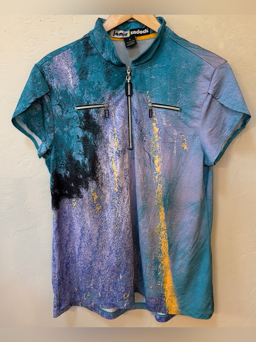 JAMIE SADOCK 1/4 Zip Top Golf Polo Shirt Short Sleeve Womens Sz M